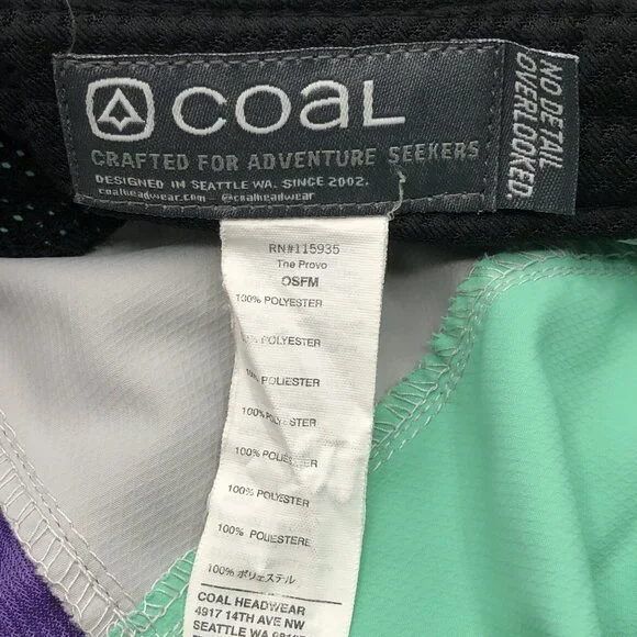 Coal The Provo UPF Tech 5 Panel Cap Adjustablek Running Hiking Camping Hat - Picture 9 of 10